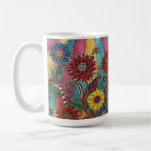Whimsical Boho Blumen – Lebendiges Geburtstagsgesc Kaffeetasse (Links)