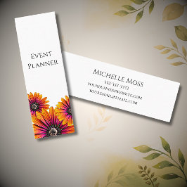 Whimsical Boho Botanical Daisies Event Planner Mini Visitenkarte