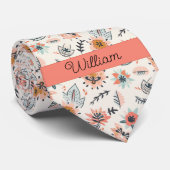 Whimsical Boho Botanical Krawatte (Gerollt)