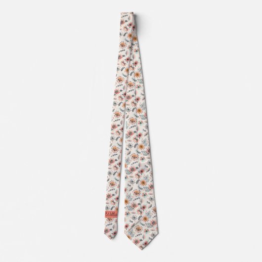 Whimsical Boho Botanical Krawatte (Rückseite)