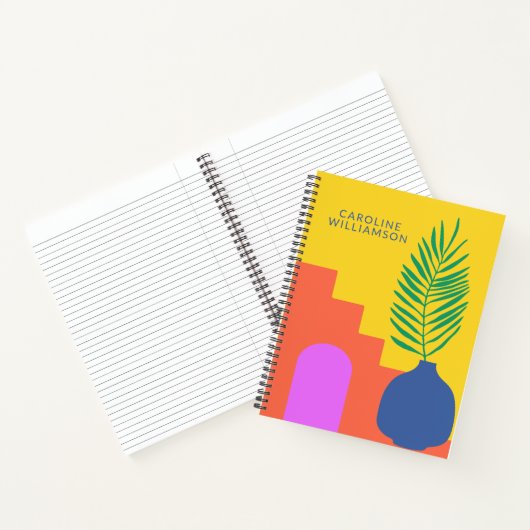 Whimsical Boho botanische Formen Personalisierter Notizblock (Innenseite)