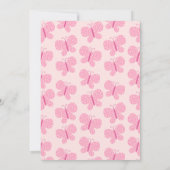 Whimsical Boho Butterfly Retro 1. Geburtstag Pink Einladung (Rückseite)