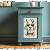 Whimsical Boho Chic Labrador Dog CK8 Decoupage Seidenpapier