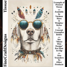 Whimsical Boho Chic Labrador Dog CK8 Decoupage Seidenpapier