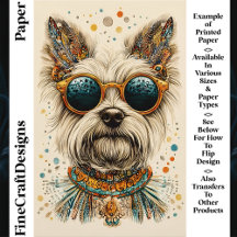 Whimsical Boho Chic Westie Dog CK7 Scrapbook Paper