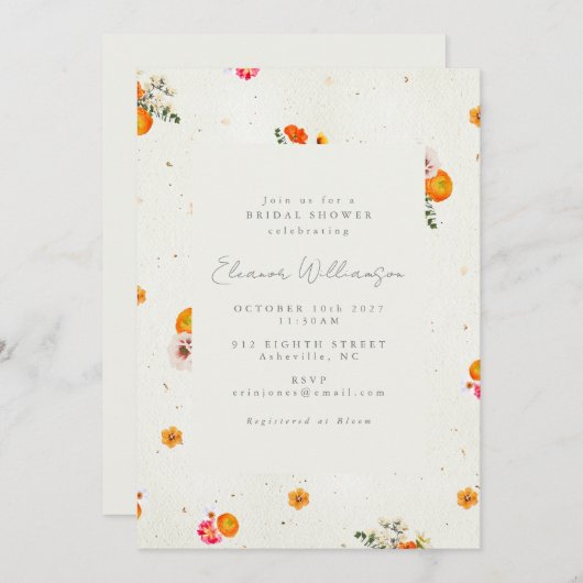 Whimsical Boho Cotattcore Brautparty Einladung (Vorne/Hinten)