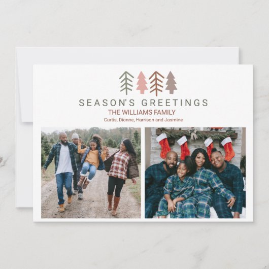 Whimsical Boho Custom Zwei Fotos Weihnachten (Vorderseite)