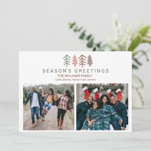 Whimsical Boho Custom Zwei Fotos Weihnachten (Stehend Vorderseite)