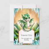 Whimsical Boho Dragon Birthday Dankeskarte (Vorderseite)