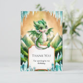 Whimsical Boho Dragon Birthday Dankeskarte (Stehend Vorderseite)