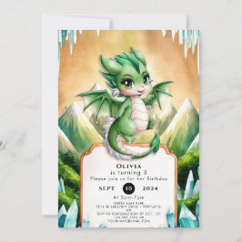 Whimsical Boho Dragon Birthday Einladung