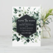 Whimsical Boho Eucalyptus Digital Wedding Save The Date (Stehend Vorderseite)