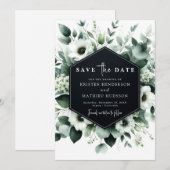 Whimsical Boho Eucalyptus Digital Wedding Save The Date (Vorne/Hinten)