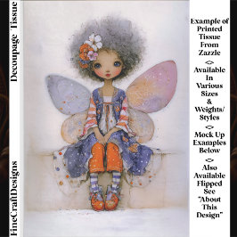 Whimsical Boho Fairy with Afro Hair EQ1L Decoupage Seidenpapier