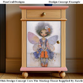 Whimsical Boho Fairy with Afro Hair EQ1R Decoupage Seidenpapier
