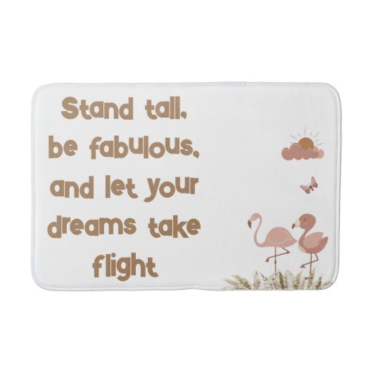 Whimsical Boho Flamingo Mit Monogramm | Badematte (Vorderseite)