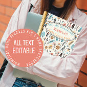 Whimsical Boho Floral Kid Name Sketch Notizblock