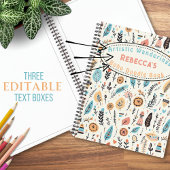 Whimsical Boho Floral Kid Name Sketch Notizblock