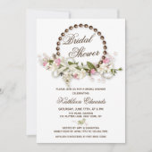 Whimsical Boho Floral Pearl Wreath Brautparty Einladung (Vorderseite)