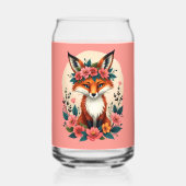 Whimsical Boho Fox mit Blumenwald Dosenglas (Vorderseite)