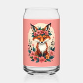 Whimsical Boho Fox mit Blumenwald Dosenglas (Rückseite)