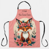 Whimsical Boho Fox mit Blumenwald Schürze (Vorderseite)