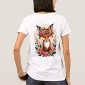 Whimsical Boho Fox mit Blumenwald T-Shirt (Rückseite)