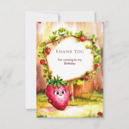 Whimsical Boho Fruit Strawberry Geburtstag Dankeskarte