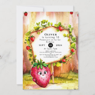 Whimsical Boho Fruit Strawberry Geburtstag Einladung