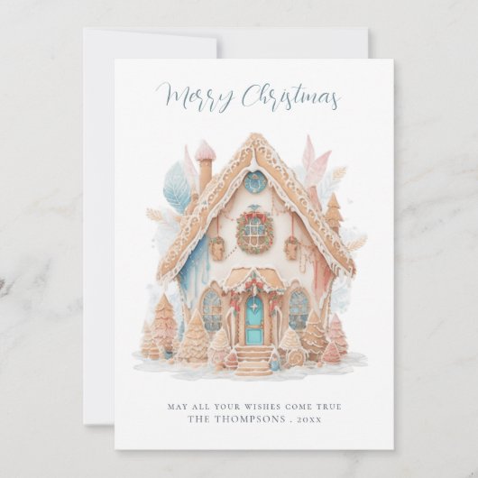 Whimsical Boho Gingerbread Haus Frohe Weihnachten (Vorderseite)