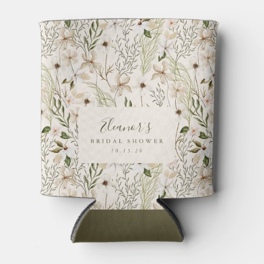 Whimsical Boho Greenerage Foliage Brautparty Dosenkühler (Vorderseite)