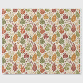 Whimsical Boho Herbstblätter Aquarell Geschenkpapier (Flach)