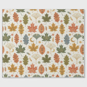 Whimsical Boho Herbstblätter Aquarell Geschenkpapier (Flach)