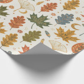 Whimsical Boho Herbstblätter Aquarell Geschenkpapier (Ecke)