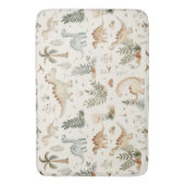 Whimsical Boho Jungle Dinosaur Muster Badematte (Vorderseite Vertikal)