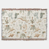 Whimsical Boho Jungle Dinosaur Muster Decke (Vorderseite)