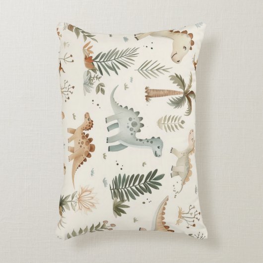 Whimsical Boho Jungle Dinosaur Muster Dekokissen (Vorderseite(Vertikal))