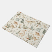 Whimsical Boho Jungle Dinosaur Muster Fußmatte (Schrägansicht)