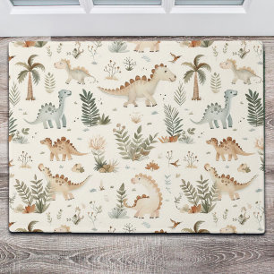 Whimsical Boho Jungle Dinosaur Muster Fußmatte