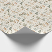 Whimsical Boho Jungle Dinosaur Muster Geschenkpapier (Ecke)