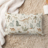 Whimsical Boho Jungle Dinosaur Muster Lendenkissen (Decke)