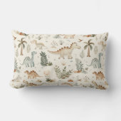 Whimsical Boho Jungle Dinosaur Muster Lendenkissen (Vorderseite)
