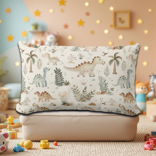 Whimsical Boho Jungle Dinosaur Muster Lendenkissen