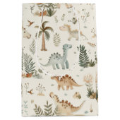 Whimsical Boho Jungle Dinosaur Muster Mittlere Geschenktüte (Vorderseite)