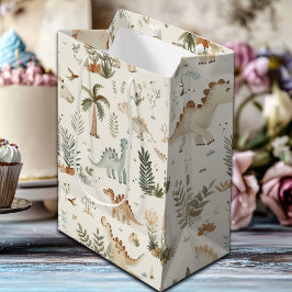 Whimsical Boho Jungle Dinosaur Muster Mittlere Geschenktüte
