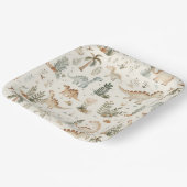 Whimsical Boho Jungle Dinosaur Muster Pappteller (Gewinkelt)