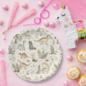 Whimsical Boho Jungle Dinosaur Muster Pappteller (Party)