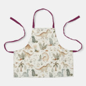 Whimsical Boho Jungle Dinosaur Muster Schürze (Vorderseite)