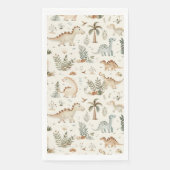 Whimsical Boho Jungle Dinosaur Muster Serviette (Vorderseite)