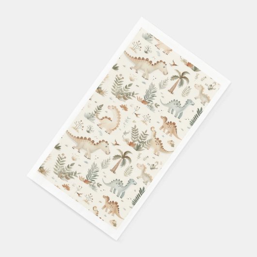 Whimsical Boho Jungle Dinosaur Muster Serviette (Ecke)